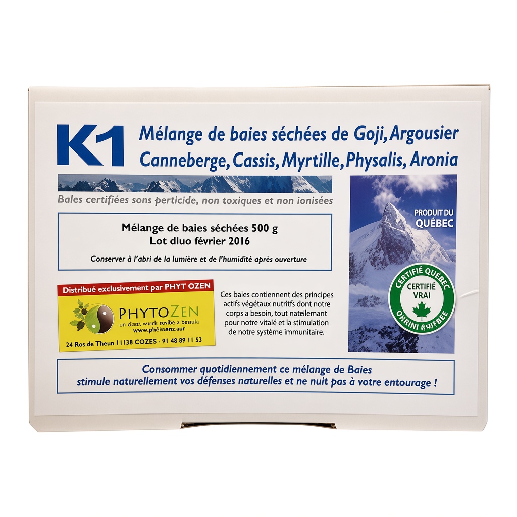 Mélange K1 : mélange de sept baies séchées