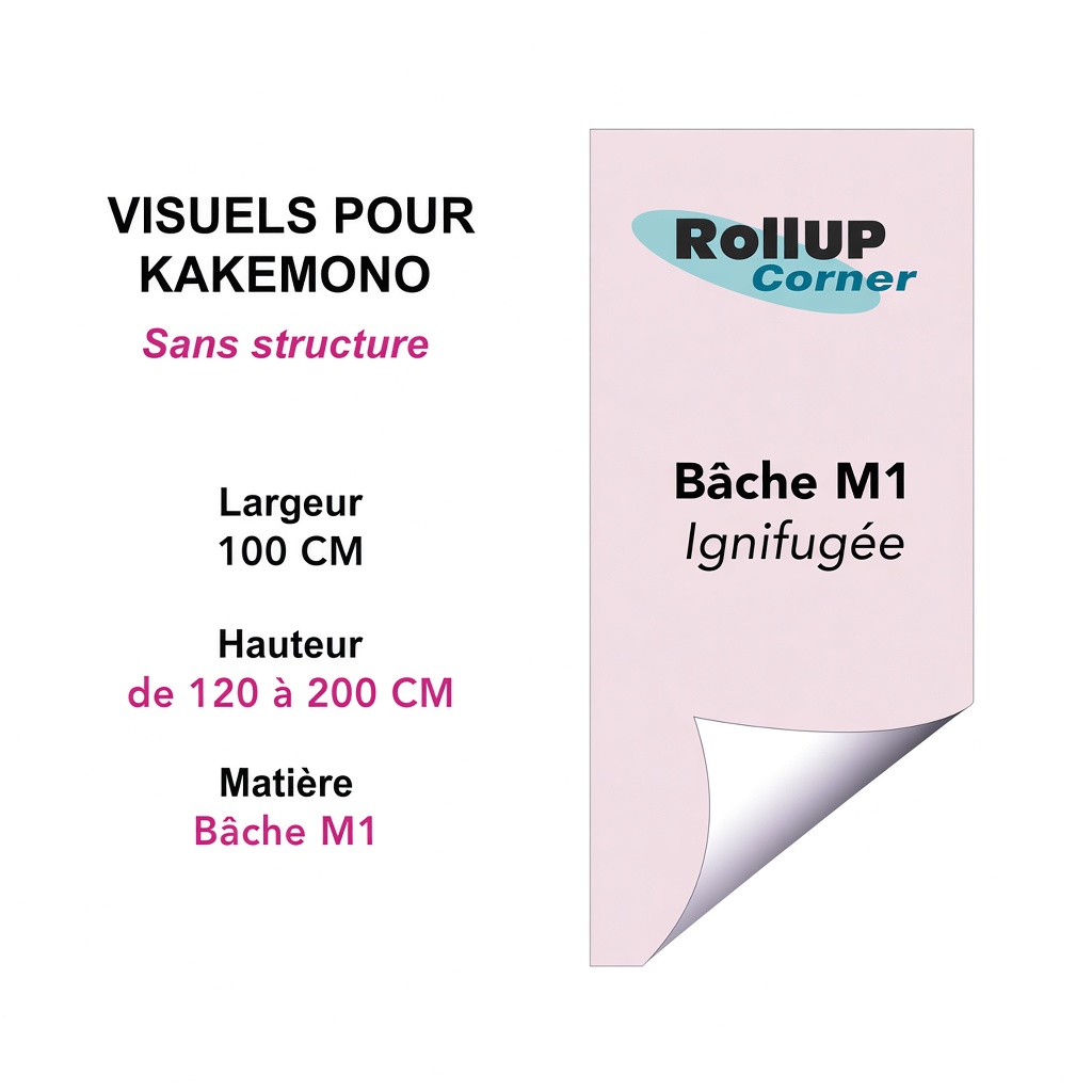Pour votre banderole, chez Rollup Corner : impression seule ou support + impression